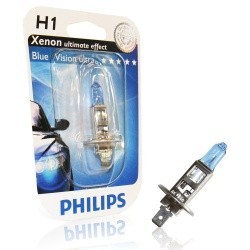 PHILIPS лампочка H1 (55) P14.5s BLUE VISION ULTRA 4000K (блистер) 12V